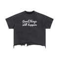 Vintage Wash Boxy Distressed Hem T-Shirt