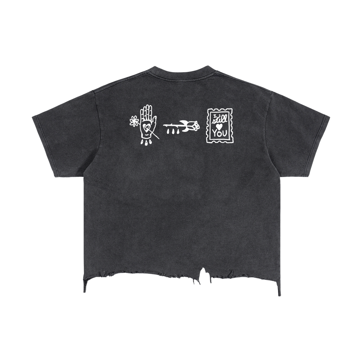 Vintage Wash Boxy Distressed Hem T-Shirt